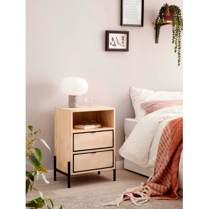 Artikelbild 3 für WOHNLING Nachttisch rechteckig Massivholz braun 43,0 x 50,0 x 60,0 cm, 1 St., Artikelnummer 314449