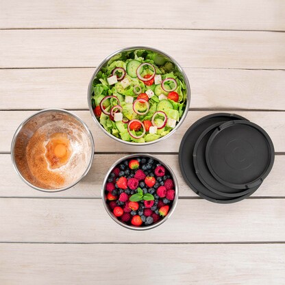 Artikelbild 3 für Genius Schüssel-Set Edelstahl, Set 6-tlg. schwarz, silber, 1 Set, Artikelnummer 363727