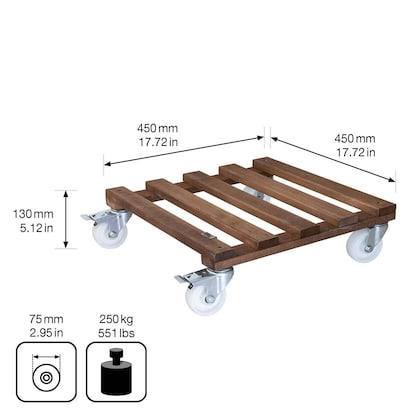 Artikelbild 2 für WAGNER® design yourself Pflanzenroller GH 0870 Holz dunkelbraun quadratisch 45,0 x 13,0 cm, 1 St., Artikelnummer 418659