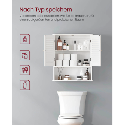 Artikelbild 8 für VASAGLE Bad-Hängeschrank BBC27WT weiß 60,0 x 20,0 x 70,0 cm, Artikelnummer 439038