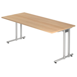 Artikelbild 1 für HAMMERBACHER NS19 Schreibtisch eiche rechteckig, C-Fuß-Gestell silber 180,0 x 80,0 cm, Artikelnummer 863821