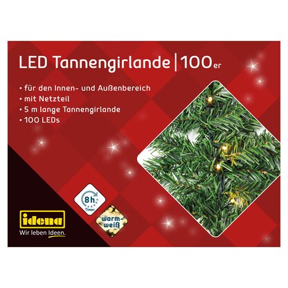 Artikelbild 11 für Idena Tannengirlande 100er LED Lichterkette grün 5,0 m, 1 St., Artikelnummer 761854