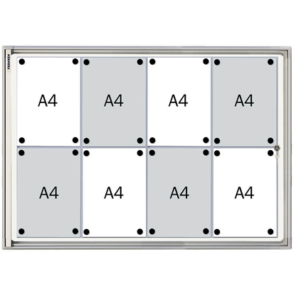 Artikelbild 9 für FRANKEN Schaukasten X-tra!Line silber 8x DIN A4 96,0 x 3,0 x 68,0 cm, 1 St., Artikelnummer 534060