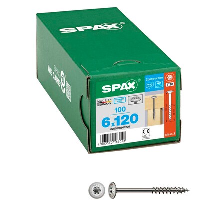 Artikelbild für SPAX® Holzbauschrauben T30 Tellerkopf Edelstahl A2 0257000601205 6 mm x 120 mm, 100 St., Artikelnummer 396121