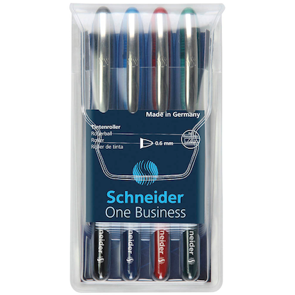 Artikelbild für Schneider One Business Tintenroller 0,6 mm, Schreibfarbe: farbsortiert, 4 St., Artikelnummer 152665