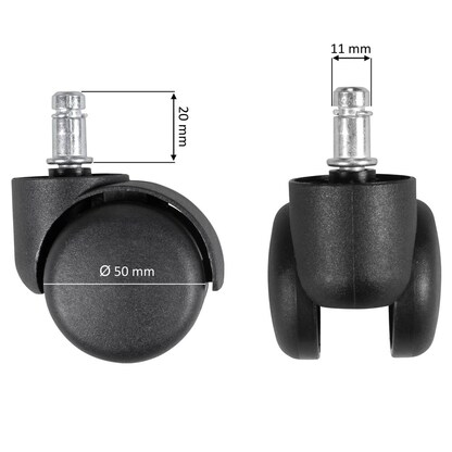 Artikelbild 2 für AMSTYLE Stuhlrollen für Teppichböden, 5 St., Artikelnummer 975641