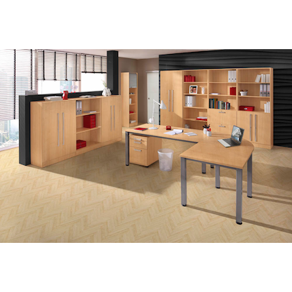 Artikelbild 6 für HAMMERBACHER Akandia Standcontainer buche 5 Auszüge Stahl-Relinggriff silber 42,8 x 80,0 x 72,0 - 76,0 cm, Artikelnummer 671800