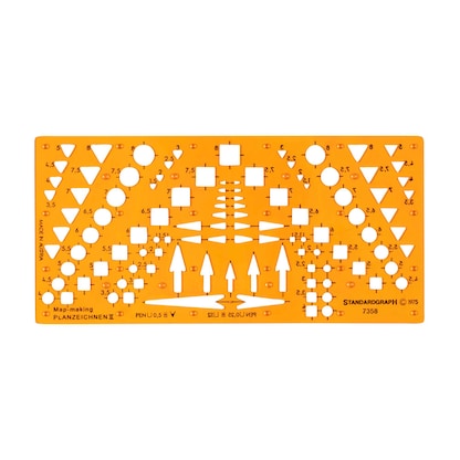 Artikelbild für STANDARDGRAPH Zeichenschablone Planzeichen II 7358 orange, Artikelnummer 712457