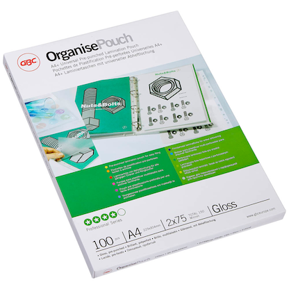 Artikelbild 12 für GBC Laminierfolien glänzend für A4 75 micron Universal-Lochung, 100 St., Artikelnummer 492193