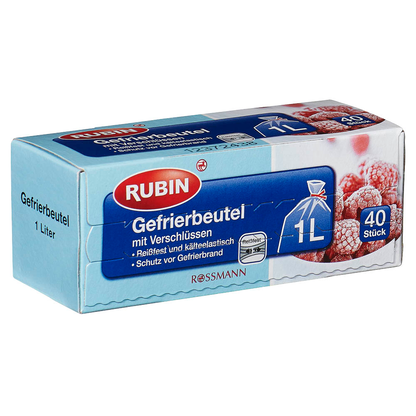Artikelbild für RUBIN Gefrierbeutel 1,0 l, 40 St., Artikelnummer 534805