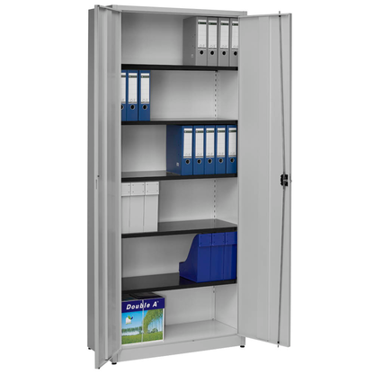 Artikelbild 5 für mauser Stahlschrank entero BF4/22 STG 7035/7035 lichtgrau 5 Fachböden 95,0 x 42,0 x 220,0 cm, aufgebaut, 1 St., Artikelnummer 258994