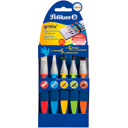 Artikelbild für Pelikan griffix Pinsel-Set Größe 6, 10, 12, 6-teilig, Artikelnummer 196012
