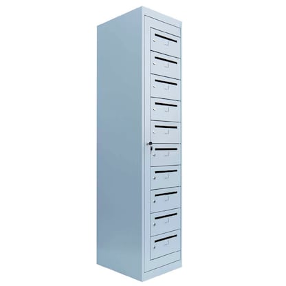 Artikelbild 2 für LÜLLMANN Schließfachschrank lichtgrau 526410, 10 Schließfächer 40,0 x 50,0 x 180,0 cm, Artikelnummer 186563