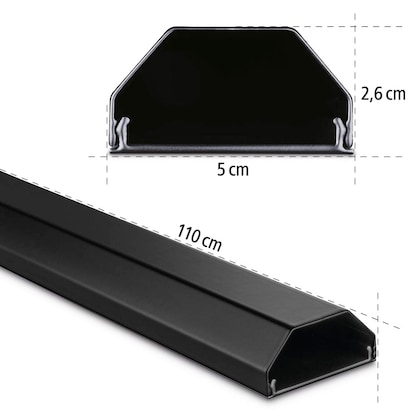 Artikelbild 7 für hama eckig Alu Kabelkanal 110,0 cm schwarz, Artikelnummer 282016