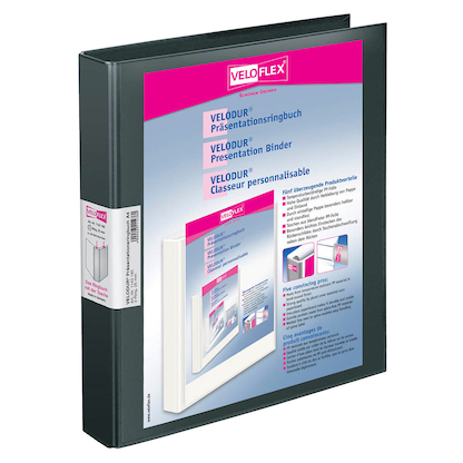 Artikelbild für VELOFLEX VELODUR® Präsentationsringbücher 2-Ringe schwarz 4,0 cm DIN A4, 10 St., Artikelnummer 447292