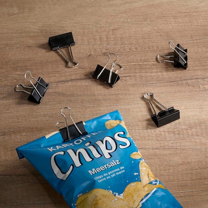 Artikelbild 2 für Gowi Foldbackklammern schwarz 4,1 cm, 12 St., Artikelnummer 721559