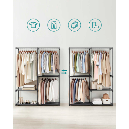 Artikelbild 7 für SONGMICS Kleiderschrank, RYG025B02 schwarz 138,0 x 43,0 x 182,0 cm, 1 St., Artikelnummer 759666