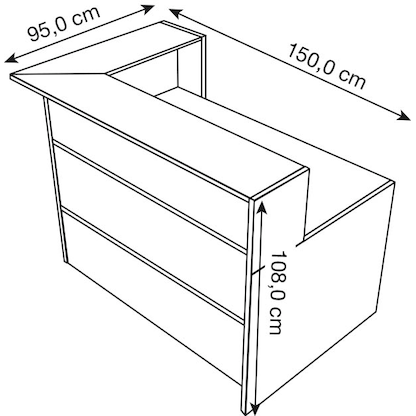 Artikelbild 2 für Kerkmann Empfangstheke BARI L-Form, weiß, anthrazit 150,0 x 95,0 x 108,0 cm, Artikelnummer 690293