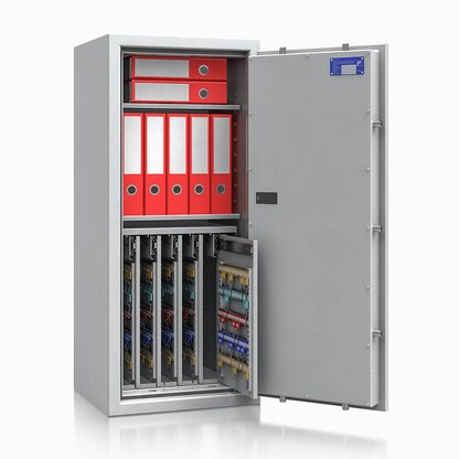 Artikelbild 3 für ISS safe4key Schlüsseltresor lichtgrau mit 440 Haken, Elektronikschloss, 50,0 x 42,0 x 115,0 cm, 1 St., Artikelnummer 850187