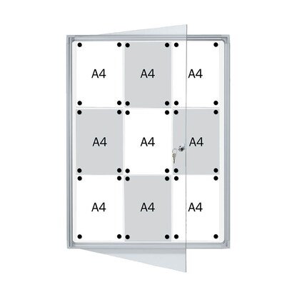 Artikelbild 8 für FRANKEN Schaukasten X-tra!Line silber 9x DIN A4 73,0 x 3,5 x 98,0 cm, 1 St., Artikelnummer 534077