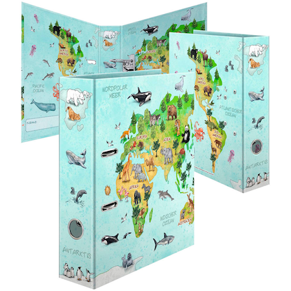 Artikelbild für HERMA Motivordner Weltkarte 7,0 cm DIN A4, 1 St., Artikelnummer 689376