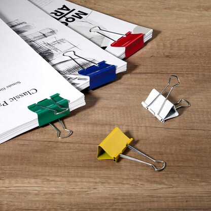 Artikelbild 2 für Gowi Foldbackklammern farbsortiert 5,1 cm, 12 St., Artikelnummer 721569