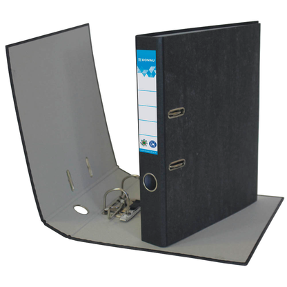 Artikelbild 2 für DONAU ÖKO Ordner schwarz marmoriert Karton 5,0 cm DIN A4, 1 St., Artikelnummer 184549