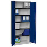 Artikelbild 1 für mauser Stahlschrank entero BF4/22 STG 7035/5003 lichtgrau, saphirblau 5 Fachböden 95,0 x 42,0 x 220,0 cm, aufgebaut, 1 St., Artikelnummer 258968
