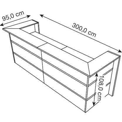 Artikelbild 2 für Kerkmann Empfangstheke BARI U-Form, anthrazit, weiß 300,0 x 95,0 x 108,0 cm, Artikelnummer 690331