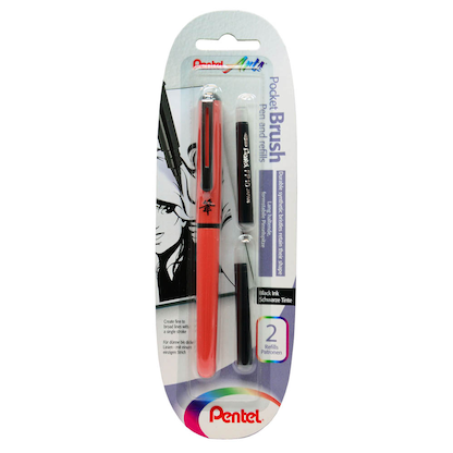 Artikelbild für Pentel Pocket Brush Pen and refills XGFKPF/FP10 Brush-Pen schwarz, 1 St., Artikelnummer 860876