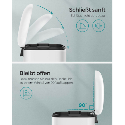 Artikelbild 5 für SONGMICS Mülleimer 30,0 l weiß, 1 St., Artikelnummer 291532