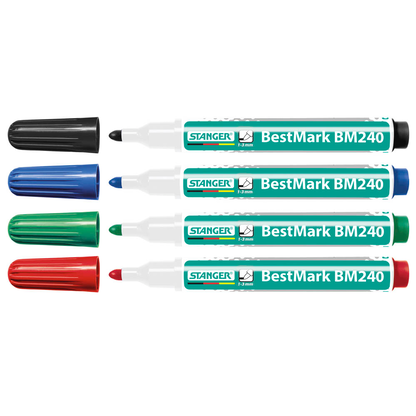 Artikelbild 2 für STANGER BestMark M240 Whiteboard-Marker-Set farbsortiert 1,0 - 3,0 mm, 4 St., Artikelnummer 436499