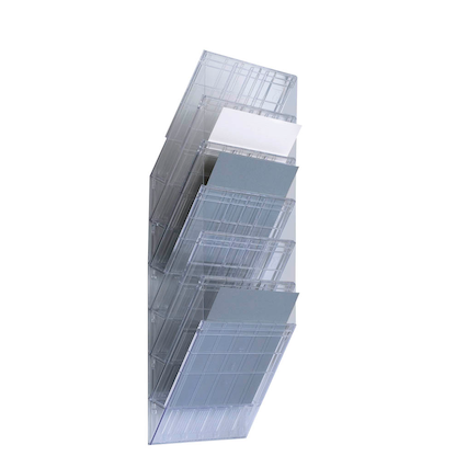 Artikelbild für DURABLE Wandprospekthalter FLEXIBOXX transparent DIN A4 hoch 6 Fächern 24,0 x 13,5 x 69,0 cm, 1 St., Artikelnummer 350132
