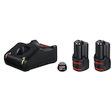Artikelbild 1 für BOSCH Professional Werkzeugakkus mit Schnellladegerät Starter-Set Lithium-Ionen 2x 3,0 Ah, Artikelnummer 150852