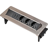Artikelbild 1 für brennenstuhl Indesk Power 3-fach Tischsteckdose 2,0 m silber mit USB-Buchse, Artikelnummer 853186