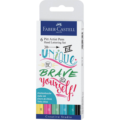 Artikelbild für FABER-CASTELL Pitt Artist Pens 267116 Handlettering-Set farbsortiert, 6 St., Artikelnummer 751592