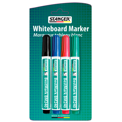 Artikelbild für STANGER BestMark M240 Whiteboard-Marker-Set farbsortiert 1,0 - 3,0 mm, 4 St., Artikelnummer 436499