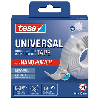Artikelbild 2 für tesa Nano Power Universal doppelseitiges Klebeband 30,0 mm x 3,0 m, 1 St., Artikelnummer 464569