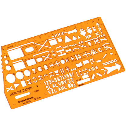 Artikelbild 2 für STANDARDGRAPH Zeichenschablone Taktische Zeichen NATO 8353 orange, Artikelnummer 712477