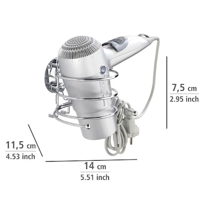 Artikelbild 2 für WENKO Haartrocknerhalter silber, 1 St., Artikelnummer 347697