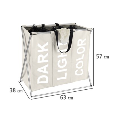 Artikelbild 3 für WENKO Wäschesortierer Trio beige, 1 St., Artikelnummer 531584