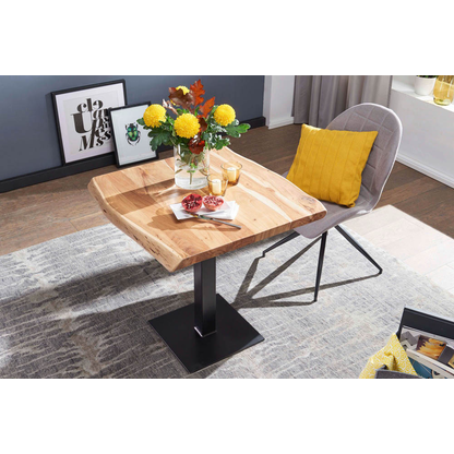 Artikelbild 5 für WOHNLING Esstisch akazie quadratisch, Mittelfuß schwarz, 80,0 x 75,0 x 75,0 cm, Artikelnummer 907851