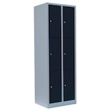 Artikelbild 1 für LÜLLMANN Schließfachschrank anthrazit, lichtgrau 520328, 6 Schließfächer 60,0 x 50,0 x 180,0 cm, Artikelnummer 185839