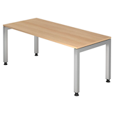 Artikelbild 1 für HAMMERBACHER JS19 höhenverstellbarer Schreibtisch eiche rechteckig, 4-Fuß-Gestell silber 180,0 x 80,0 cm, Artikelnummer 864153