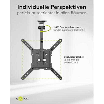 Artikelbild 8 für goobay TV-Deckenhalterung Basic (M) schwarz, Artikelnummer 656086