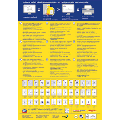 Artikelbild 3 für AKTION: AVERY Zweckform Etiketten 6604 weiß 210,0 x 148,0 mm, 65 Blatt, Artikelnummer 116378