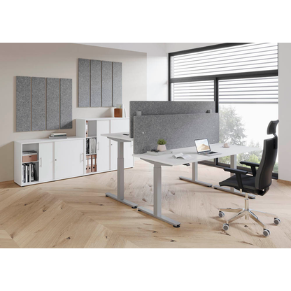 Artikelbild 3 für HAMMERBACHER Tischtrennwand VARW12/5, grau 119,5 x 50,0 cm, 1 St., Artikelnummer 659767