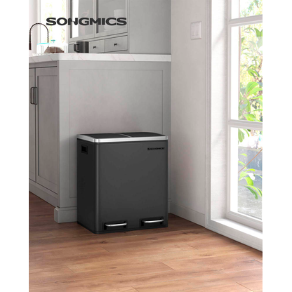 Artikelbild 2 für SONGMICS Mülltrenner 2x 15,0 l schwarz, 1 St., Artikelnummer 291969