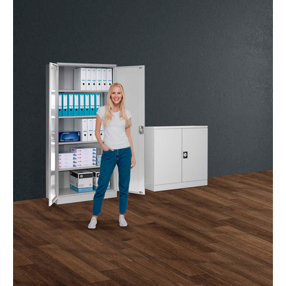 Artikelbild 13 für Gürkan Stahlschrank 100064 lichtgrau 4 Fachböden 92,0 x 42,0 x 195,0 cm, zerlegt, 1 St., Artikelnummer 552968