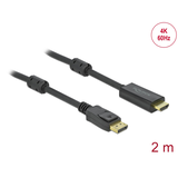 Artikelbild 1 für DeLOCK DisplayPort 1.2/High Speed HDMI Kabel 4K 60 Hz 2,0 m schwarz, 1 St., Artikelnummer 895203